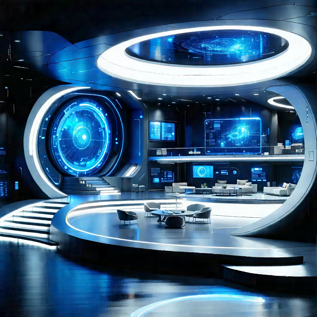 Futuristic Smart Home With Futuristic Setting,