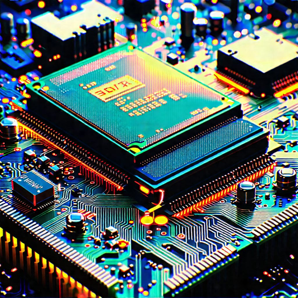 Close-up of microprocessor