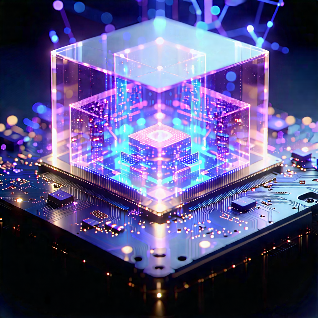 Quantum Computer With Data Streams With Close-up Computer