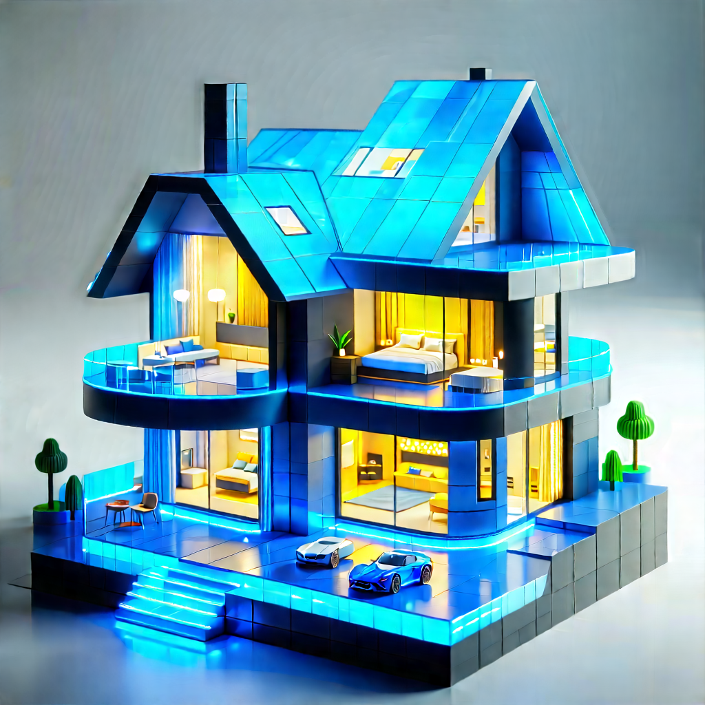 (futuristic:1.25) smart home