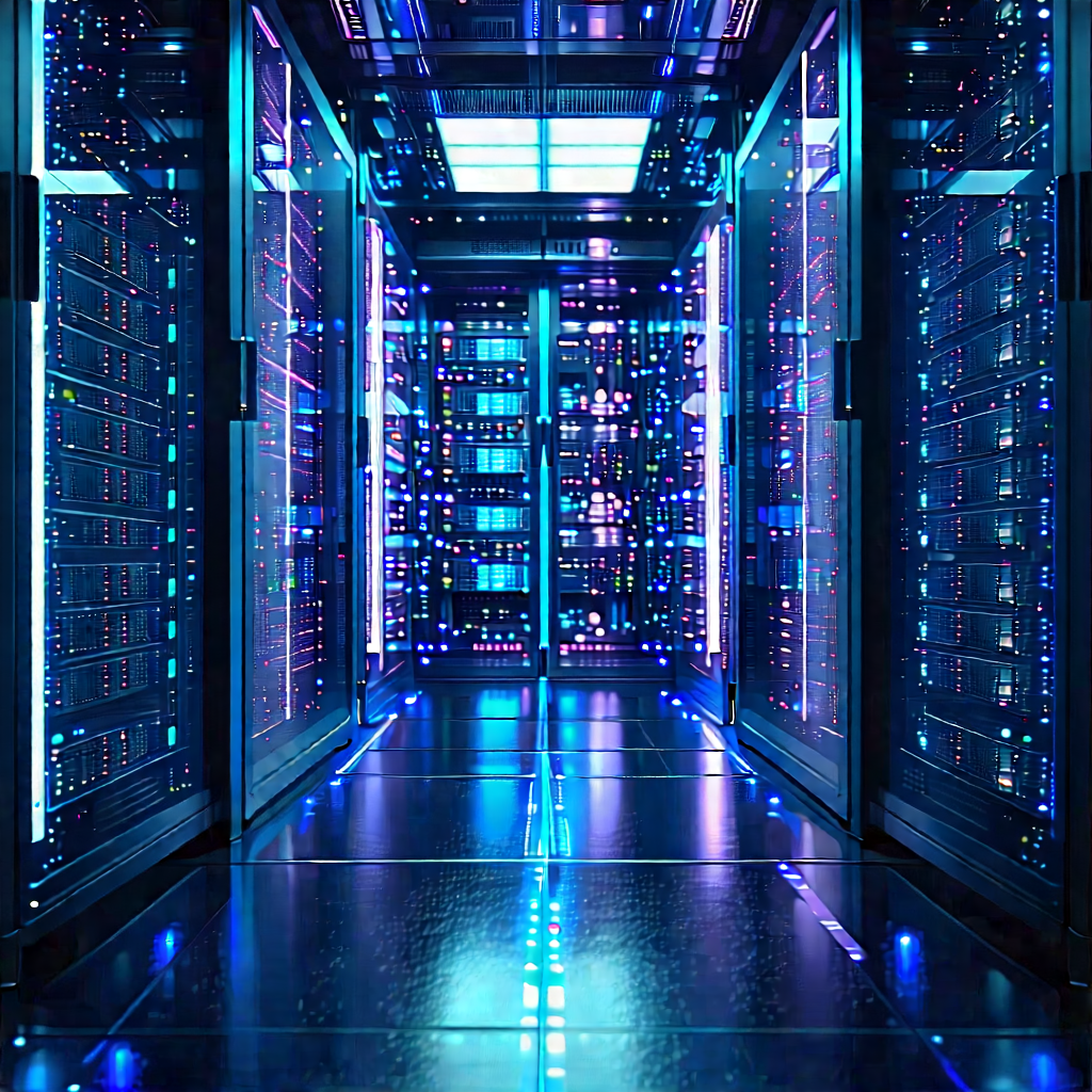 Server rack with holographic projection