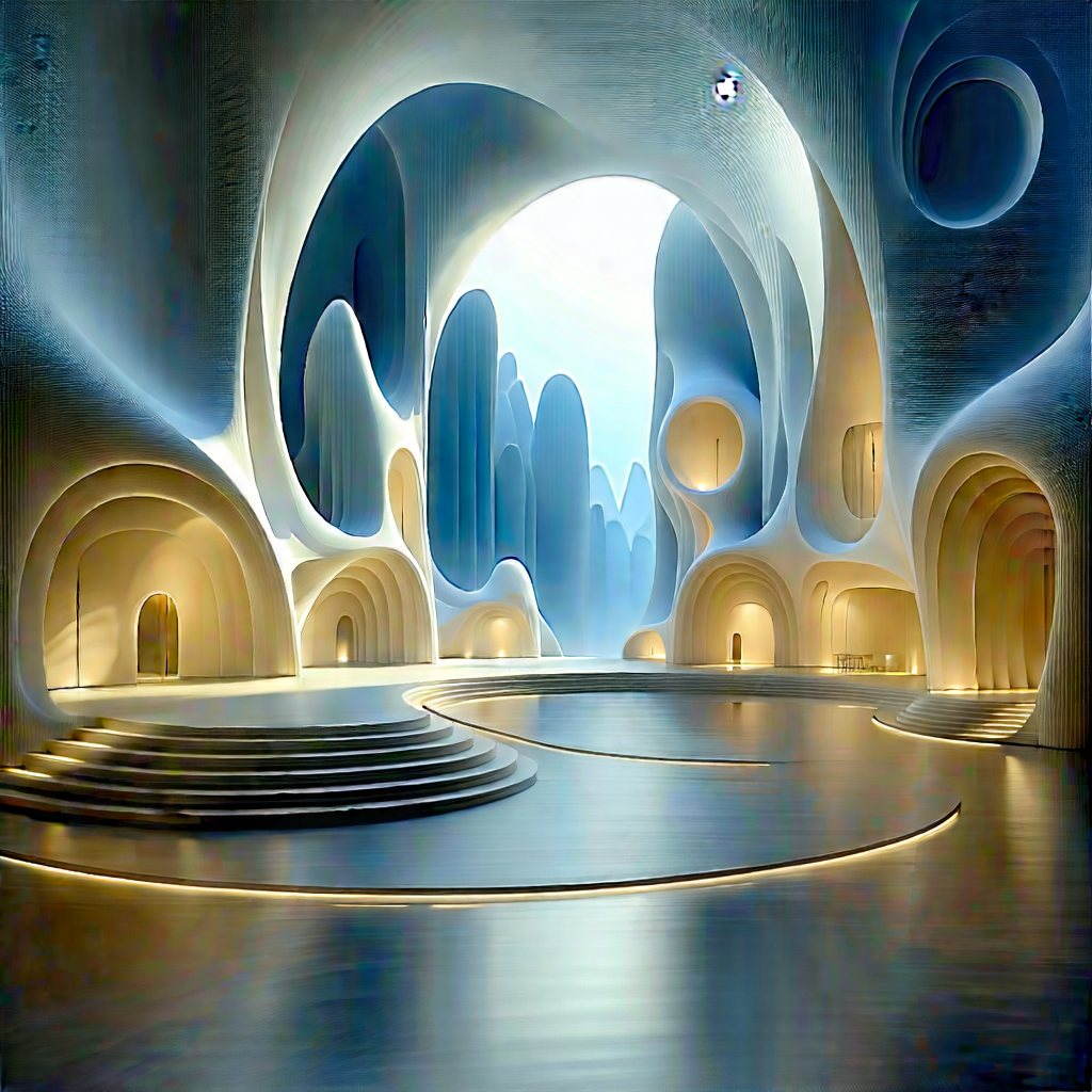 Futuristic Innovation Hub With Image, There