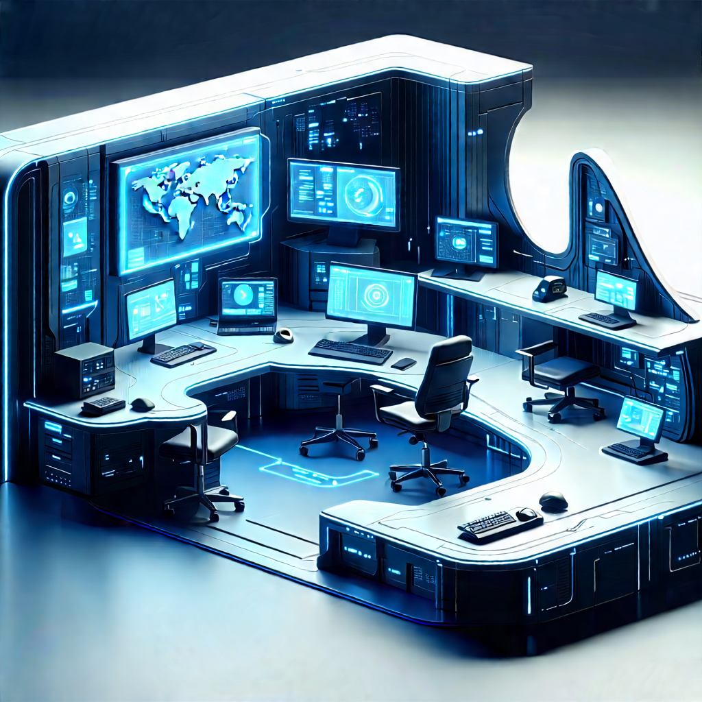 (futuristic:1.43) digital workspace