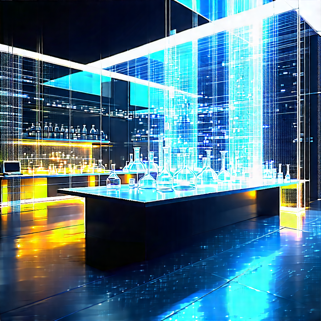 Futuristic Research Laboratory With Image, There