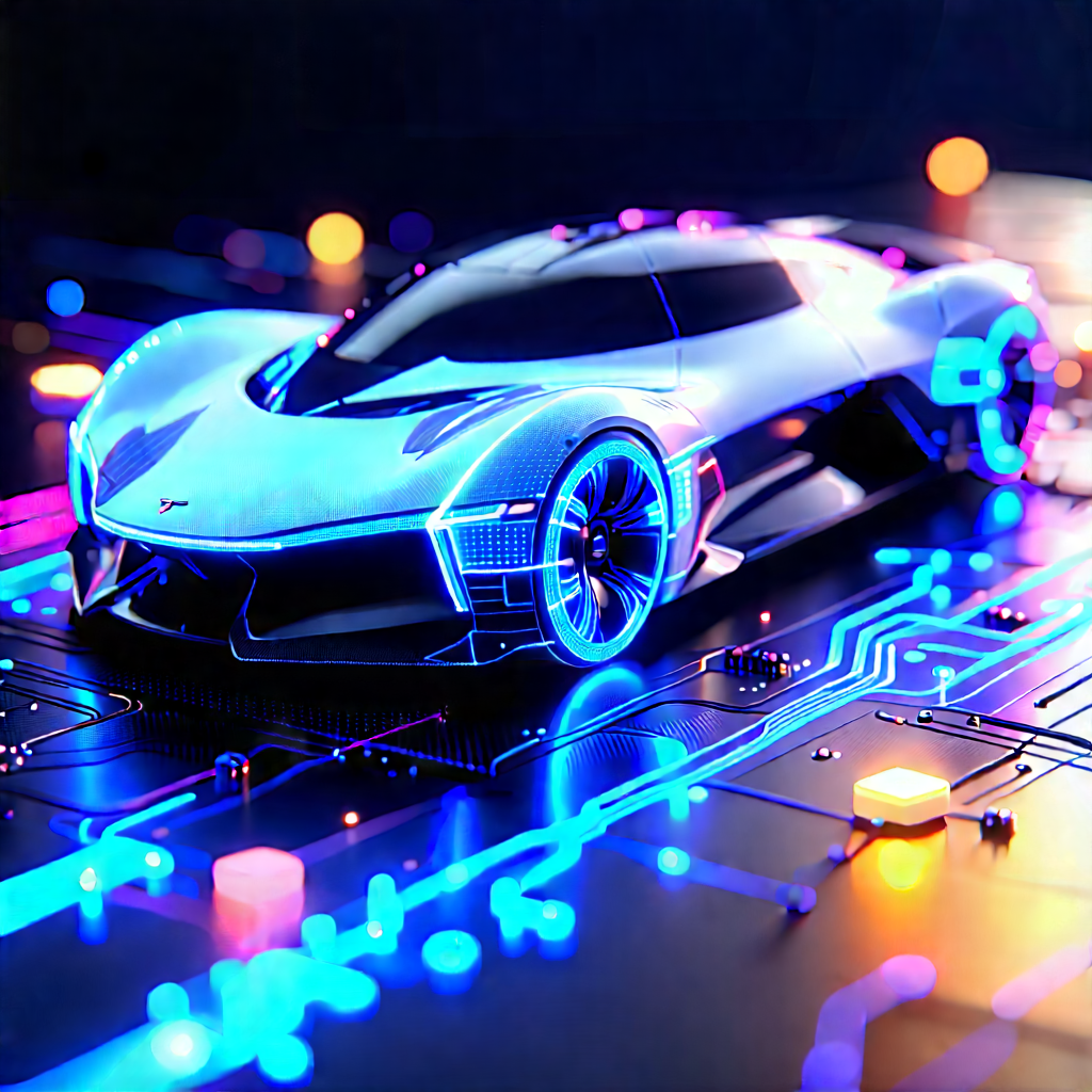 Innovative Electric Vehicle Design With Futuristic Blue