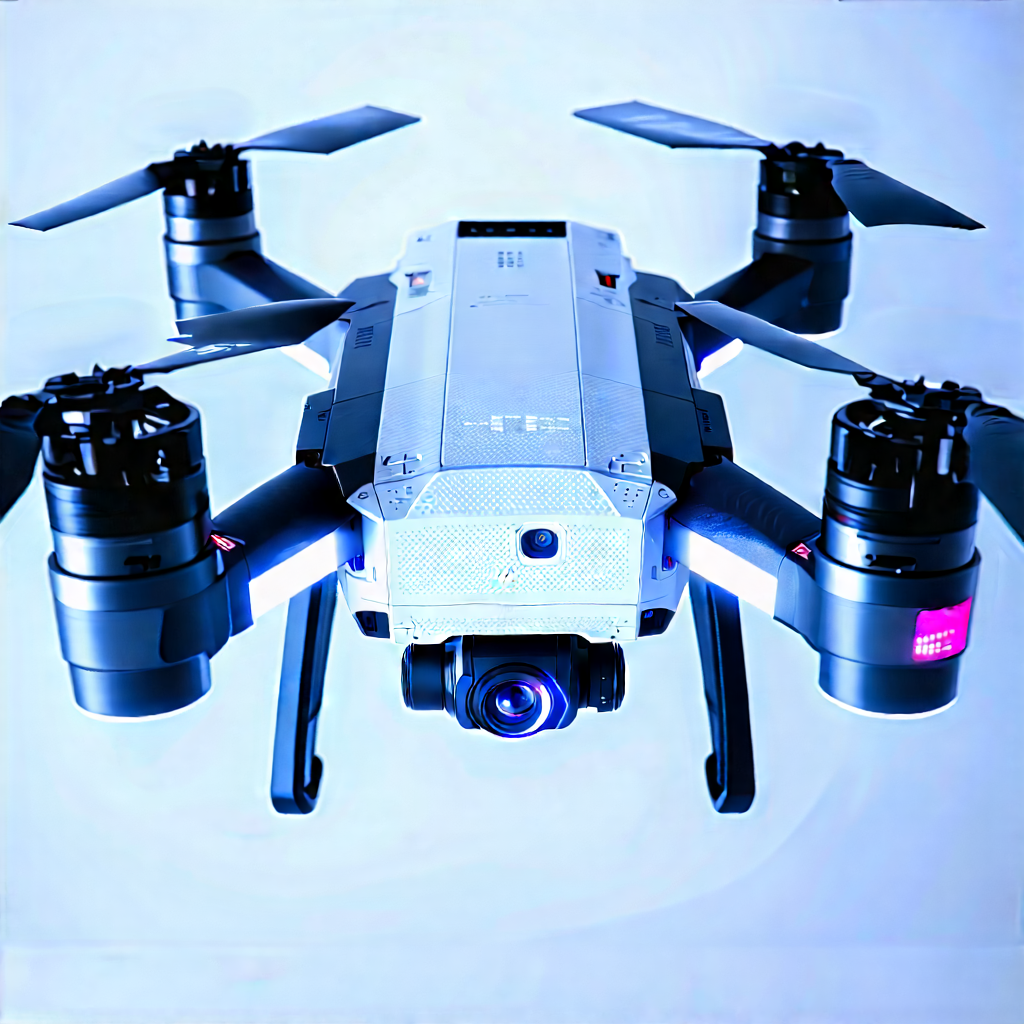 Drone With Streaming Content With White Drone