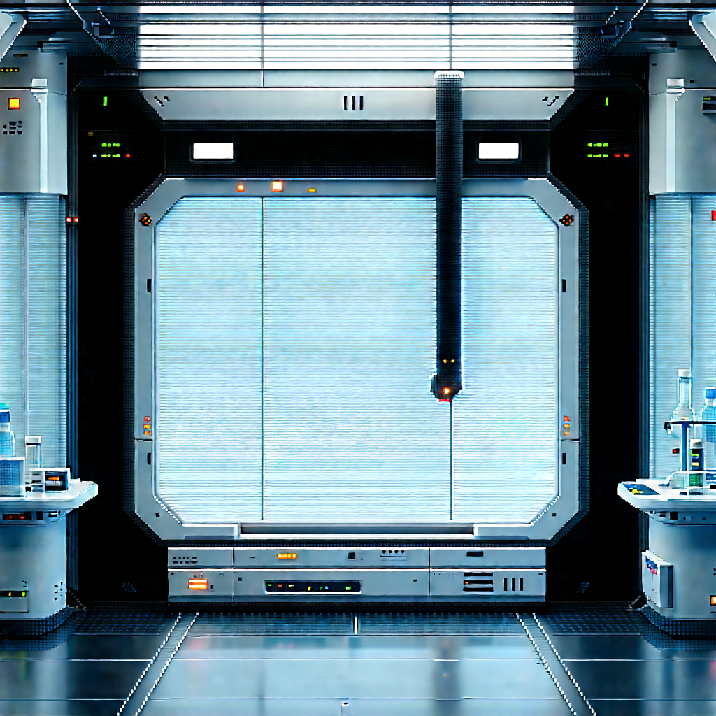 (futuristic:1.27) Research Laboratory With Image, There