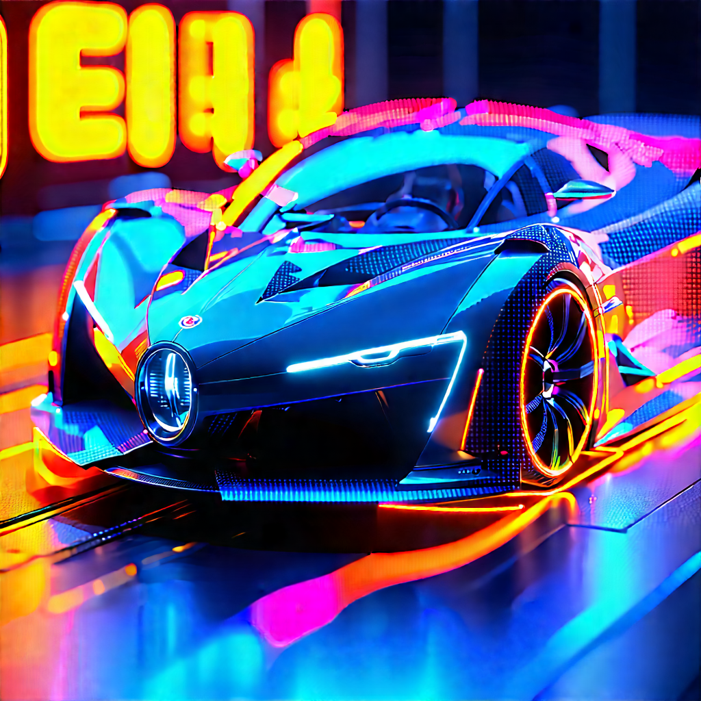 Automotive Technology In Tech Office With Futuristic Blue