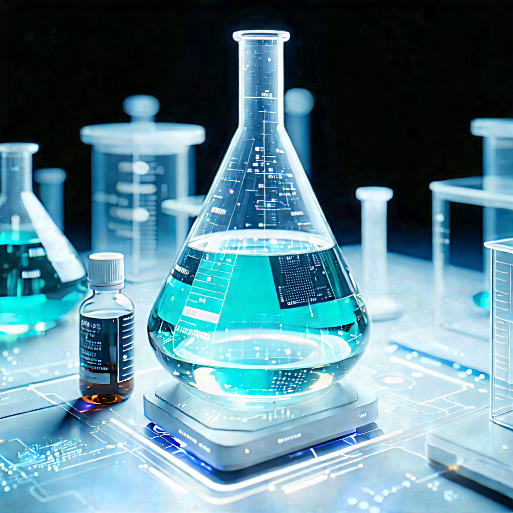 Educational Technology In Modern Laboratory With Large Glass
