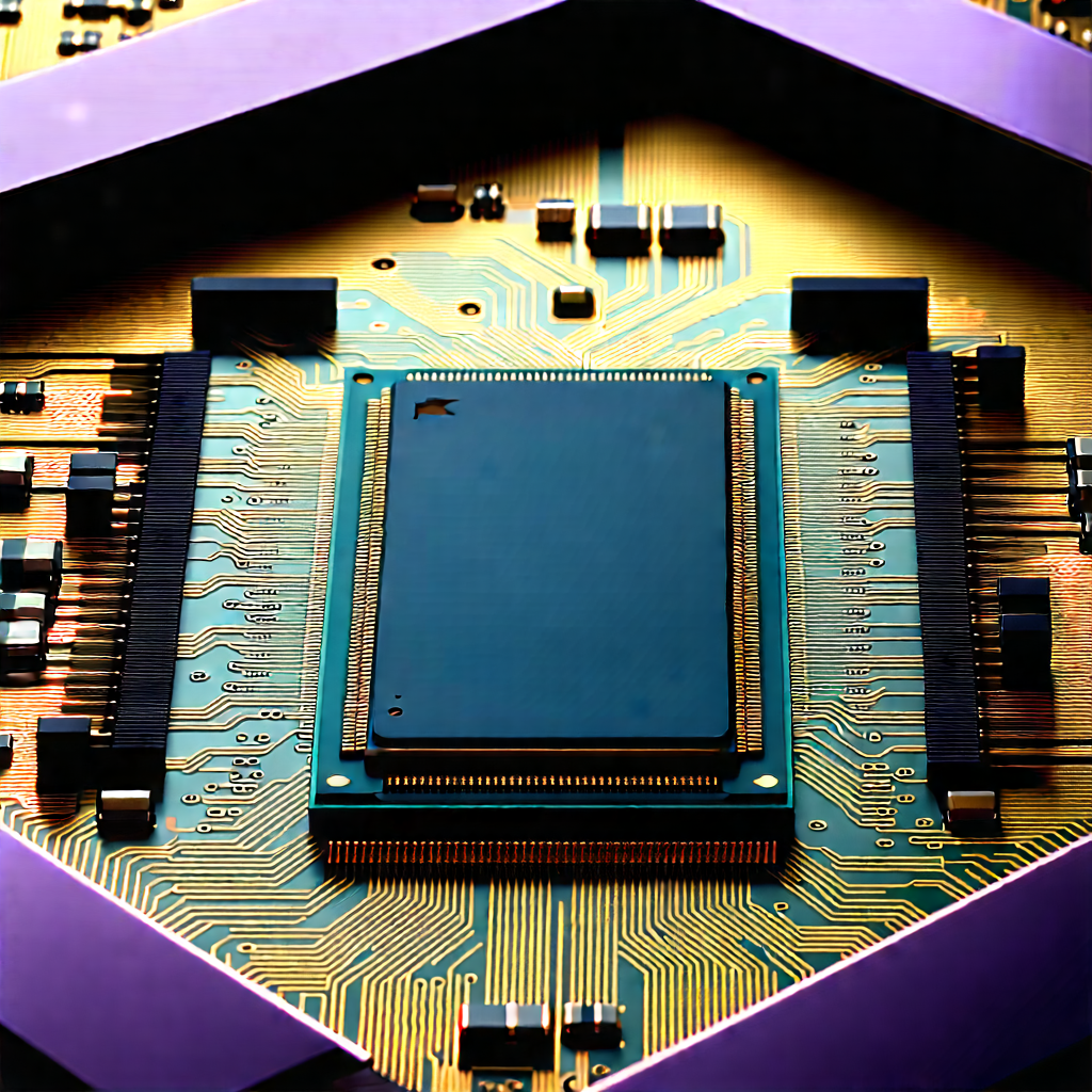 Close-up Of Microprocessor With Close-up Computer
