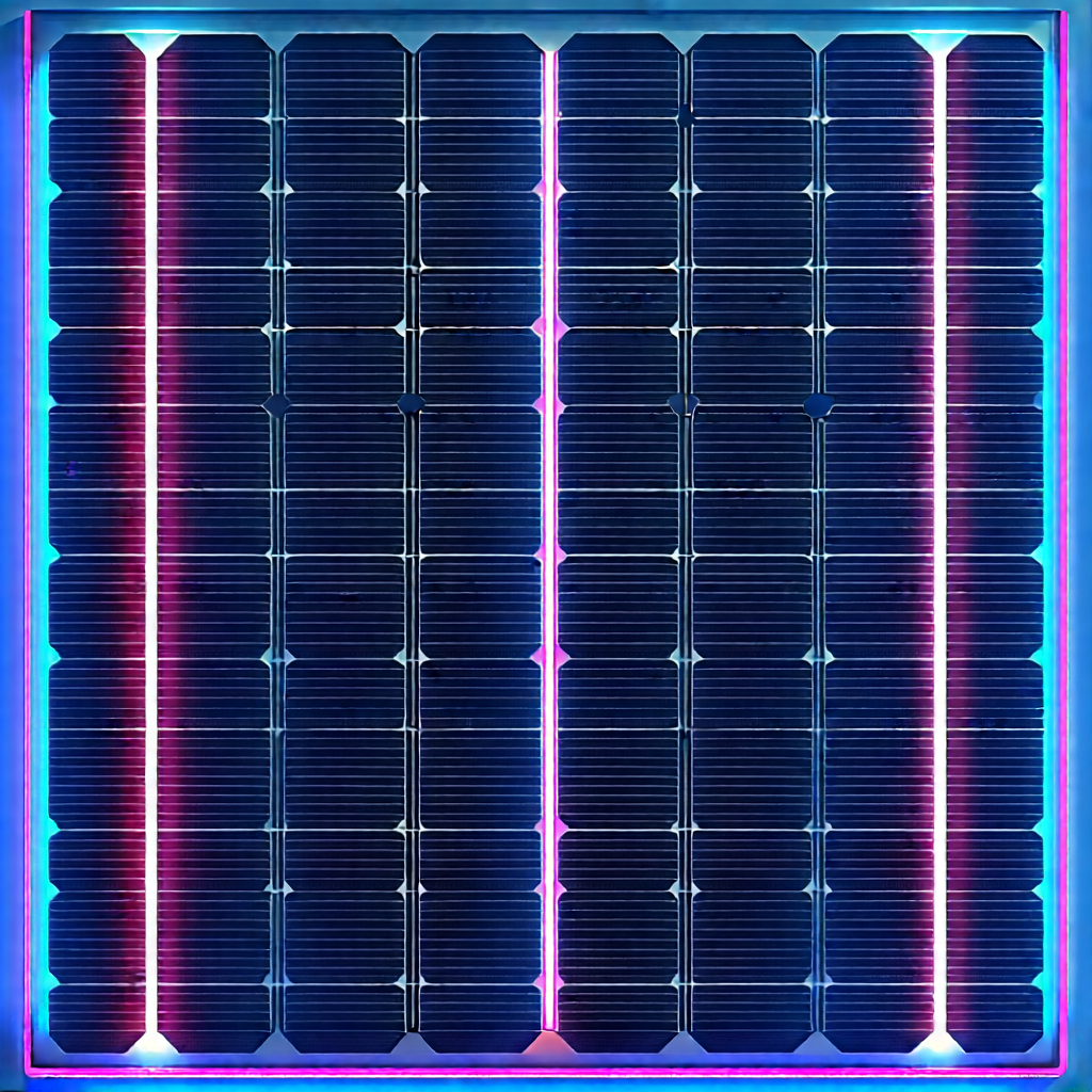 Solar Panel With Neon Accents With Solar Panel