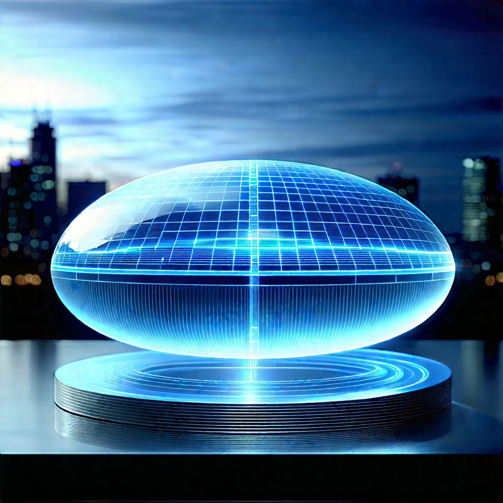 Innovative Renewable Energy Design With Large, Blue,