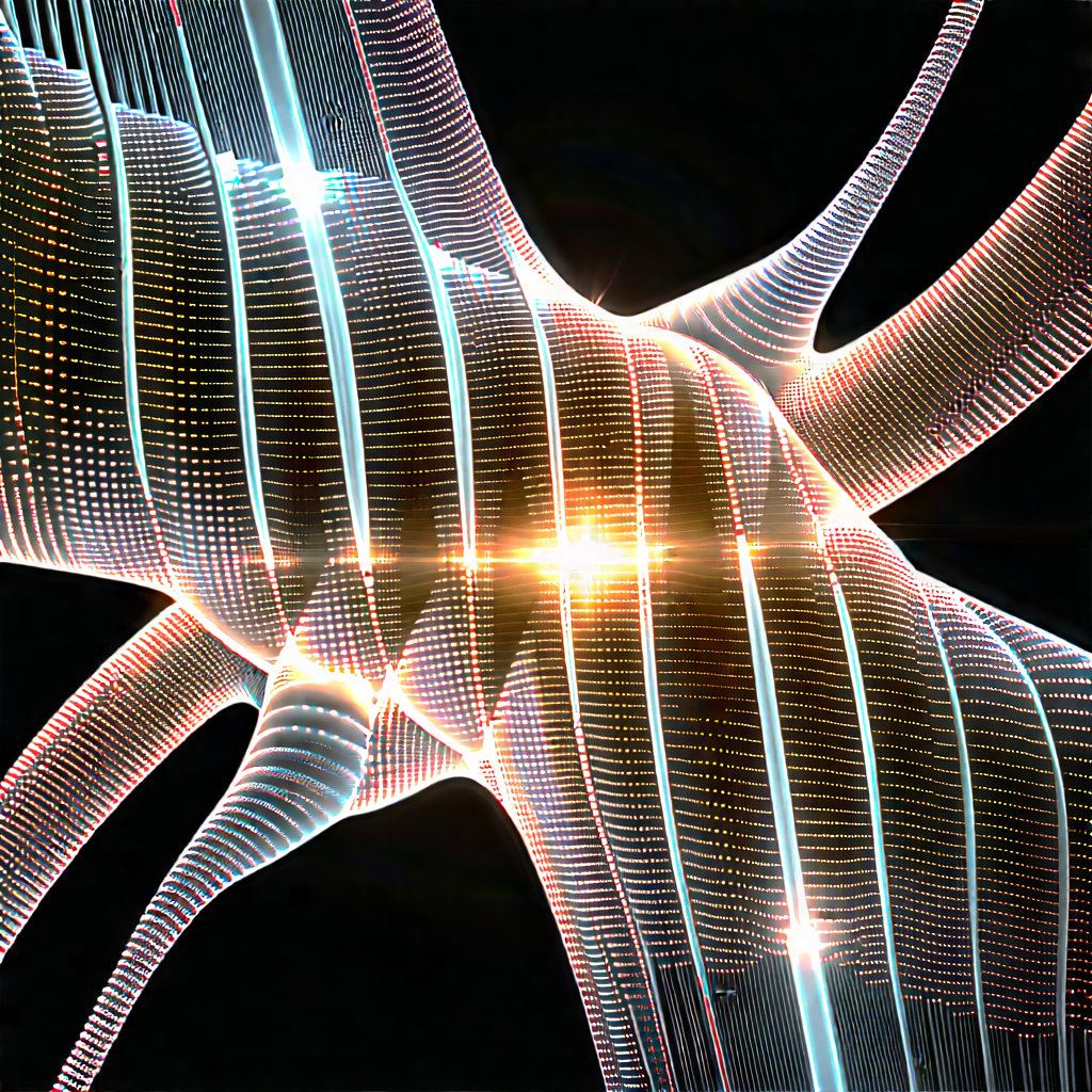 Close-up of fiber optic cables