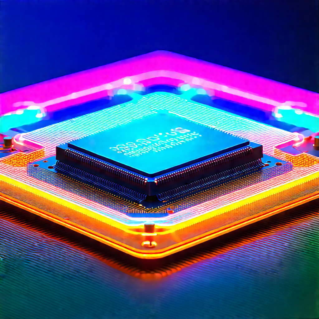 Microchip with neon accents