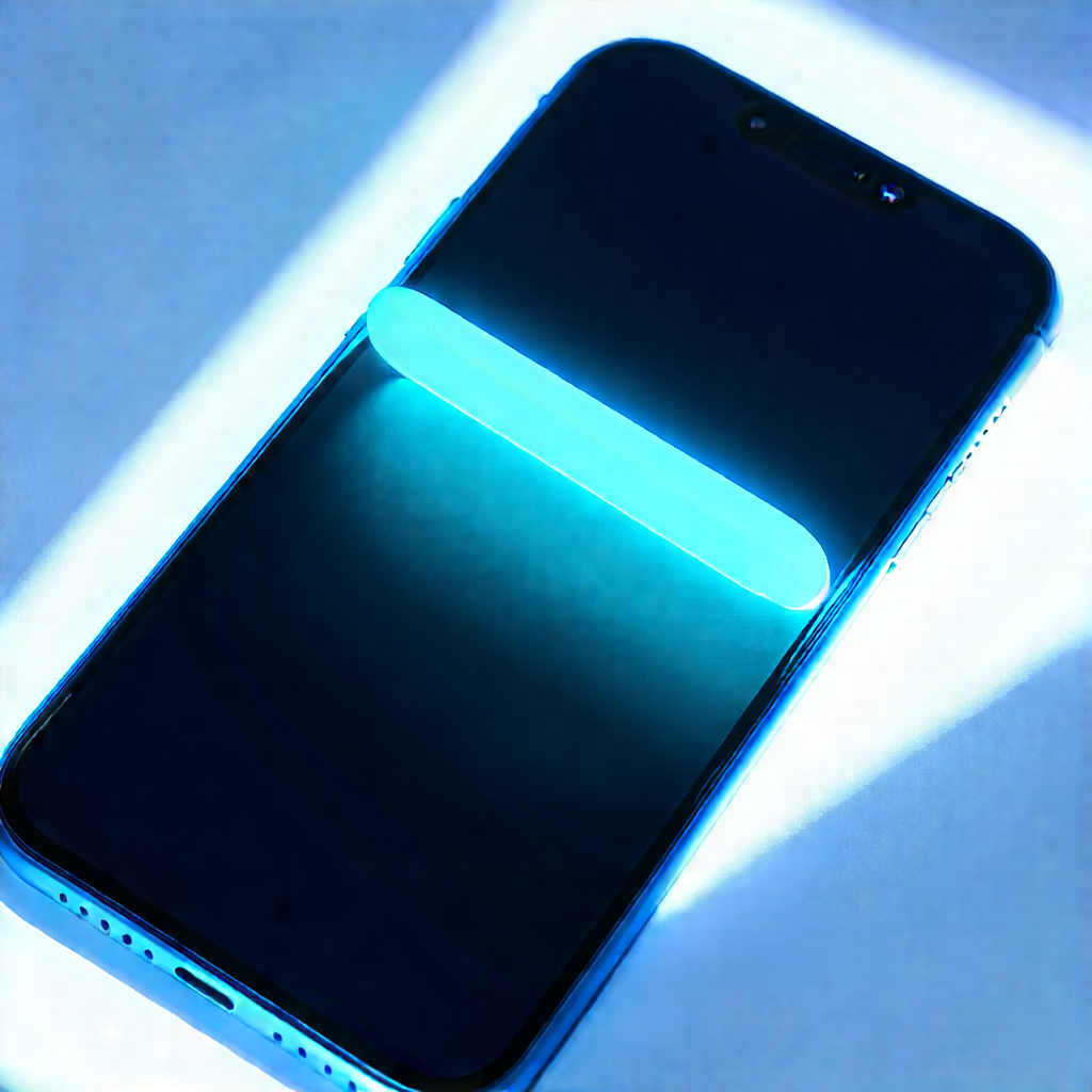 Smartphone With Glowing Screen With Cell Phone