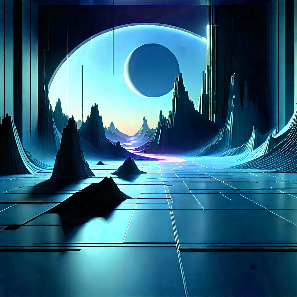 Futuristic Digital Workspace With Futuristic Scene,