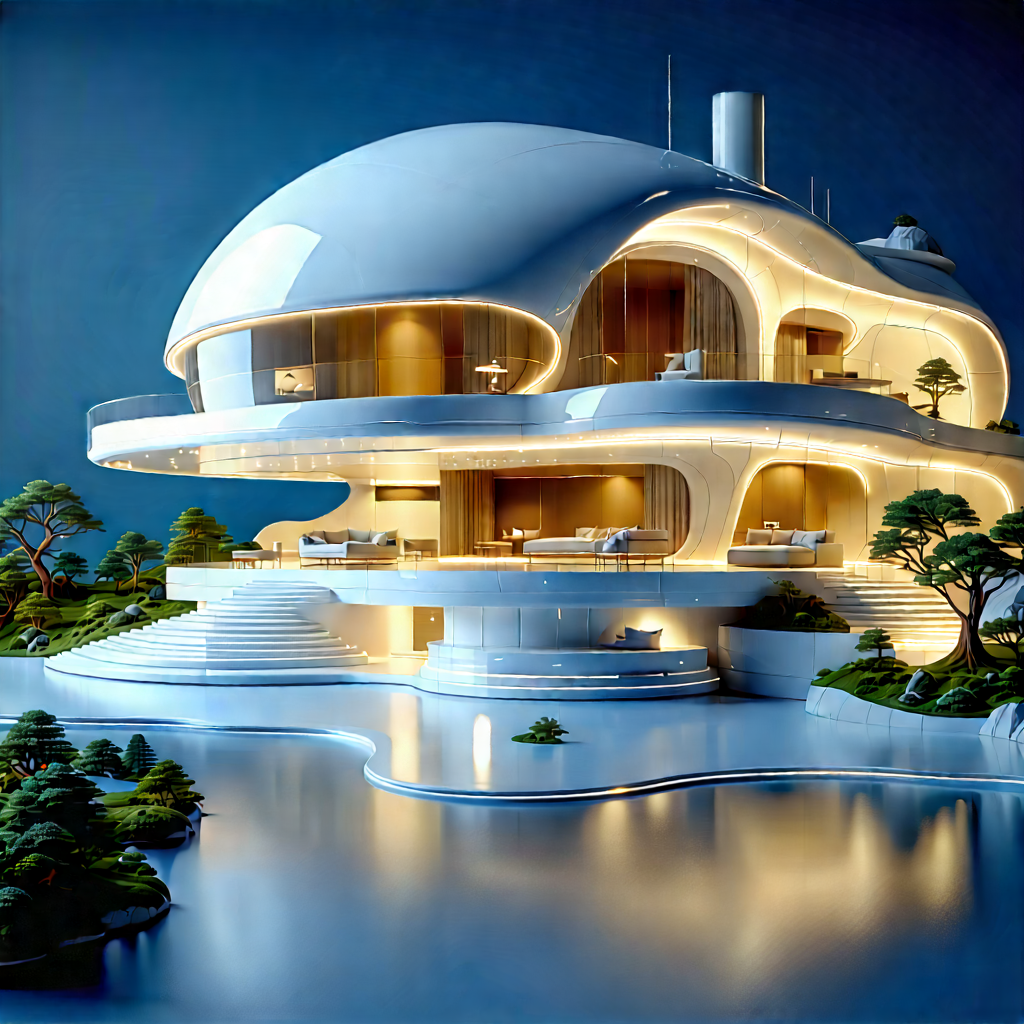 Futuristic Smart Home With Large, Modern-looking
