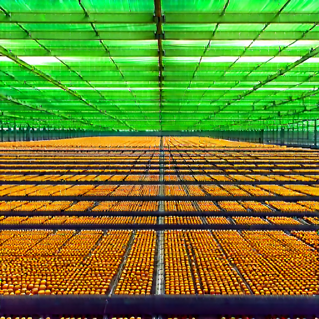 Agricultural Technology In Manufacturing Facility With Large, Bright