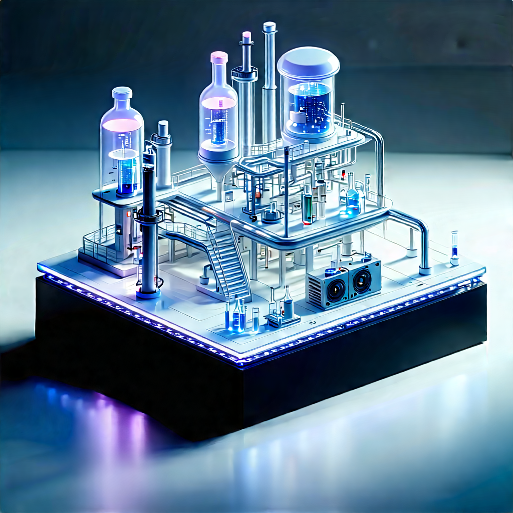 Futuristic Research Laboratory With Model Factory