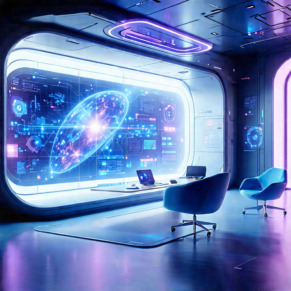 Futuristic Tech Startup Office With Image, There