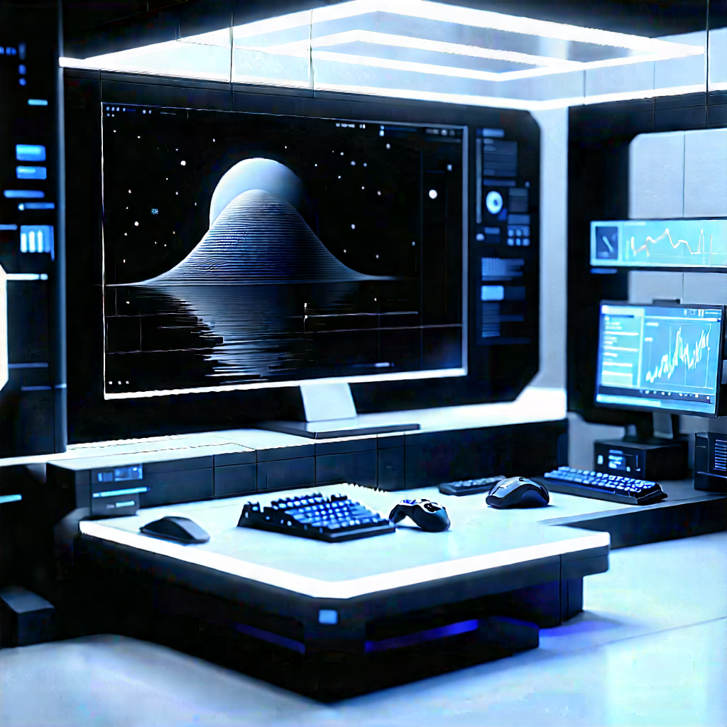Futuristic digital workspace