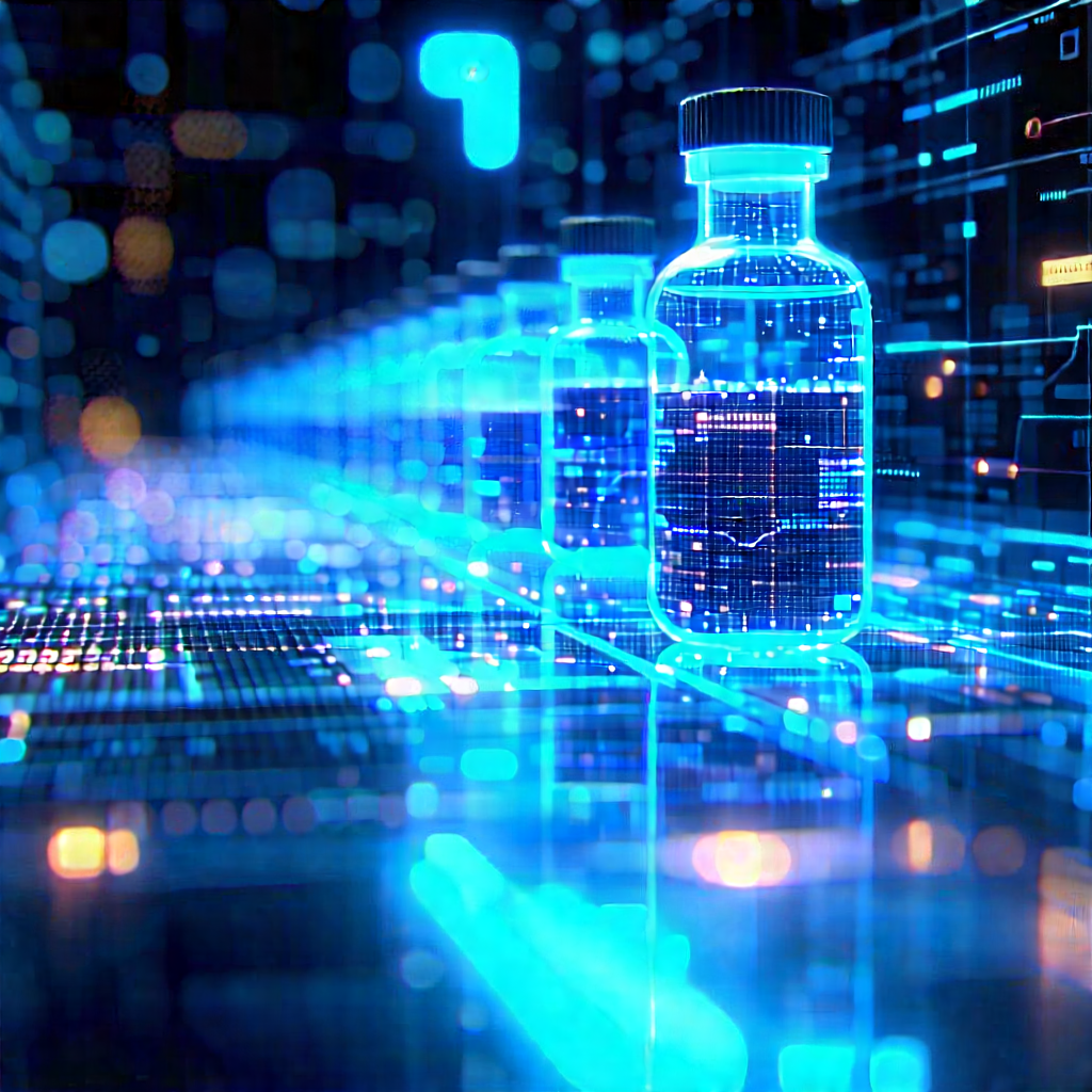 Financial Technology In (modern:1.15) Laboratory With Blue White