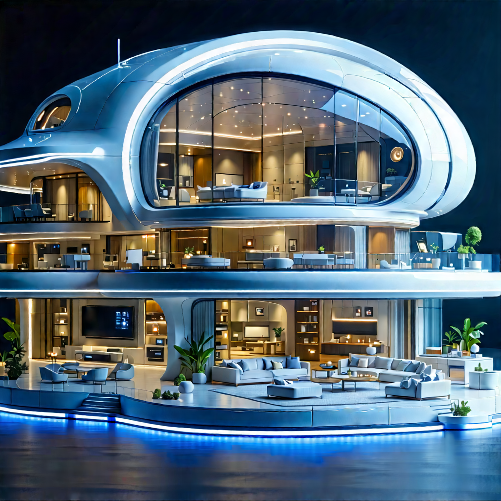 Futuristic Smart Home With Futuristic, Modern-looking