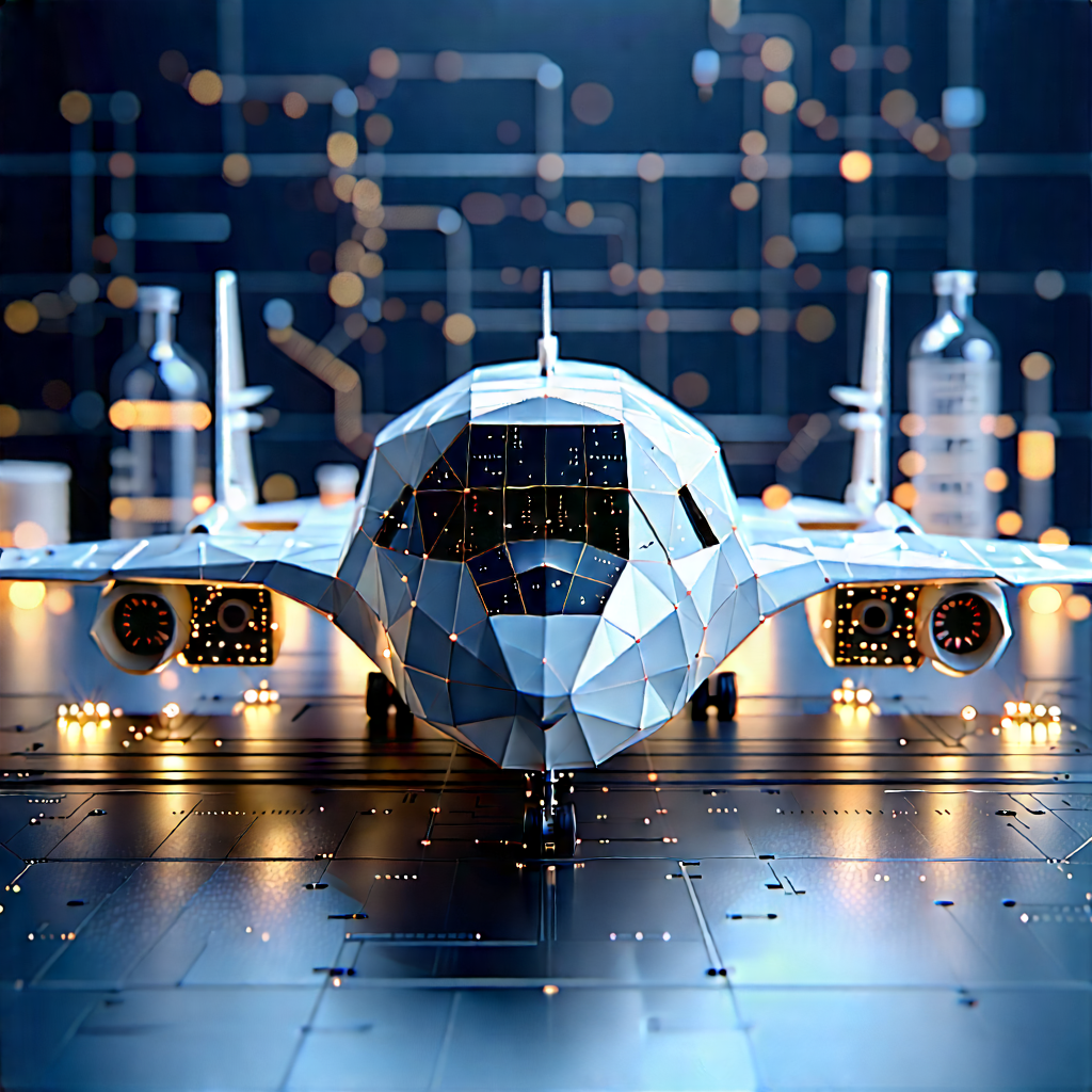 Aerospace Technology In Modern Laboratory With Futuristic Airplane