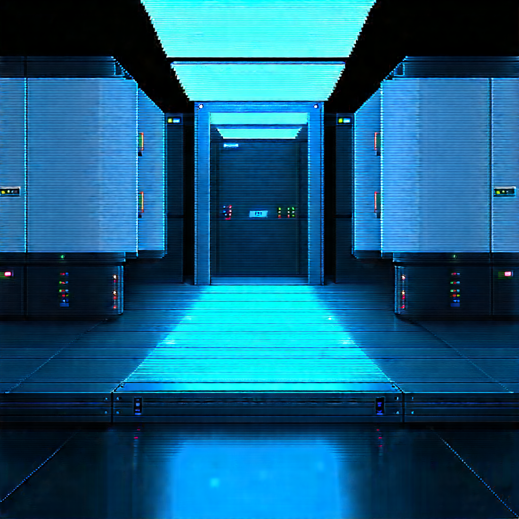 Futuristic Server Room With Futuristic Scene