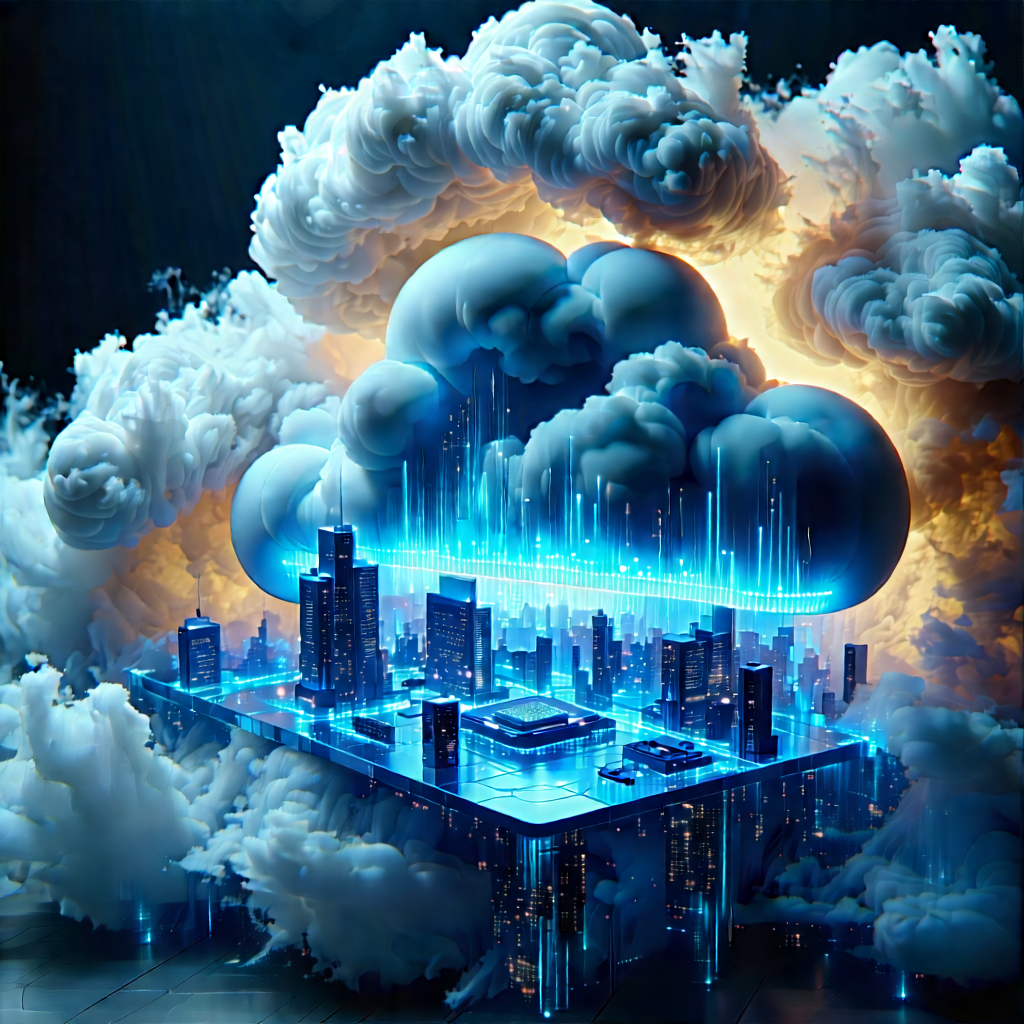 Cloud Computing Visualization With Futuristic City