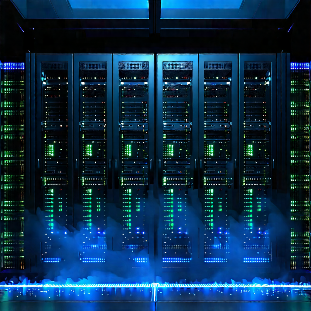 Server rack with digital particles