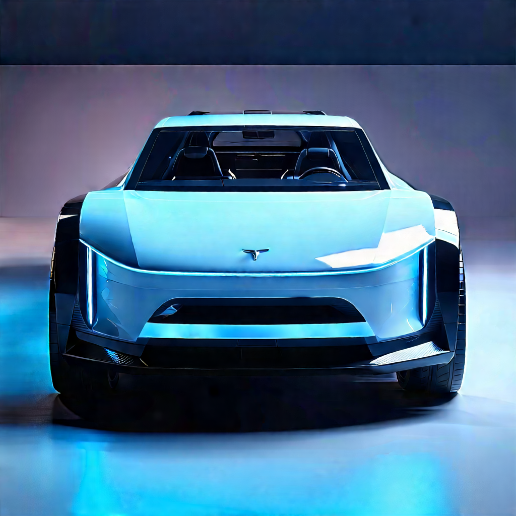 Innovative Electric Vehicle (design:1.26) With Blue Sports