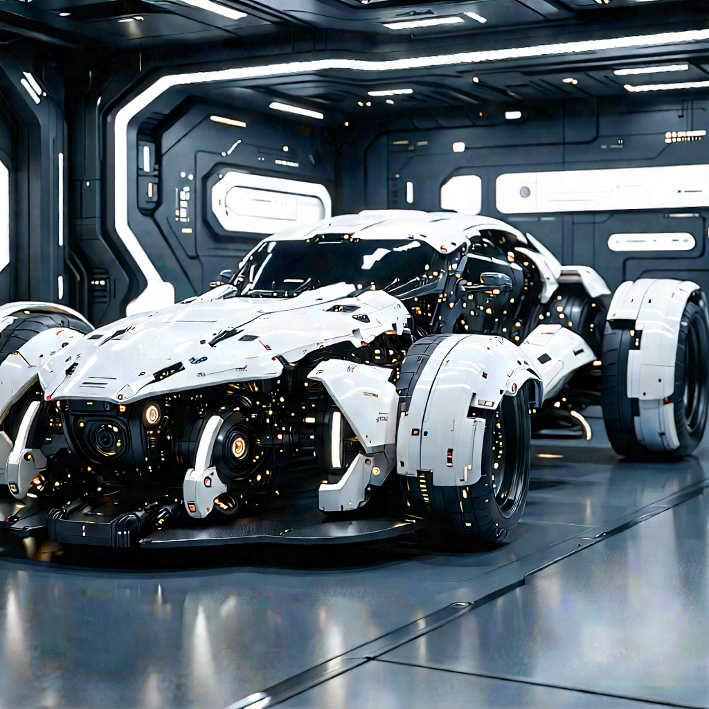 Automotive Technology In Tech Office With White Futuristic