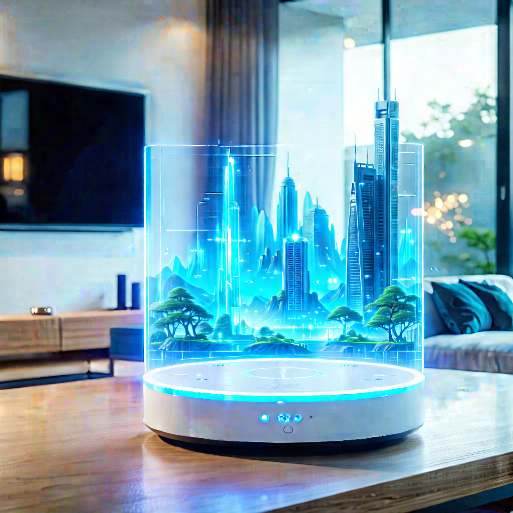 Smart home device with holographic display