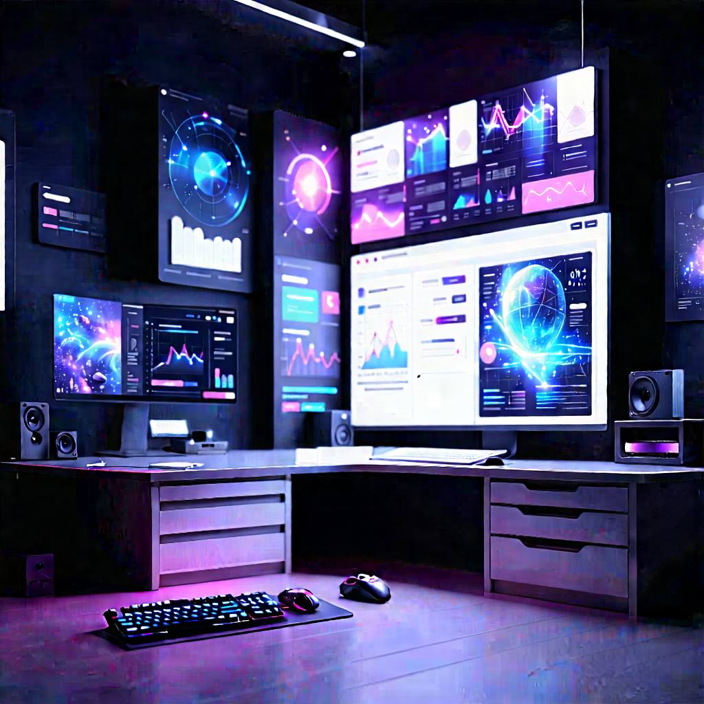 Entertainment Technology In Tech Office With Image, There