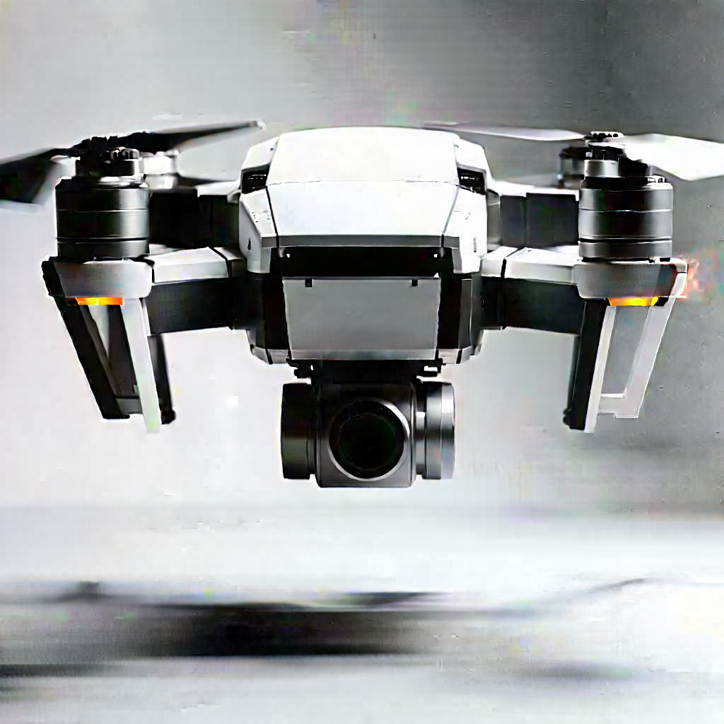 Drone With Digital Artwork With Drone Flying
