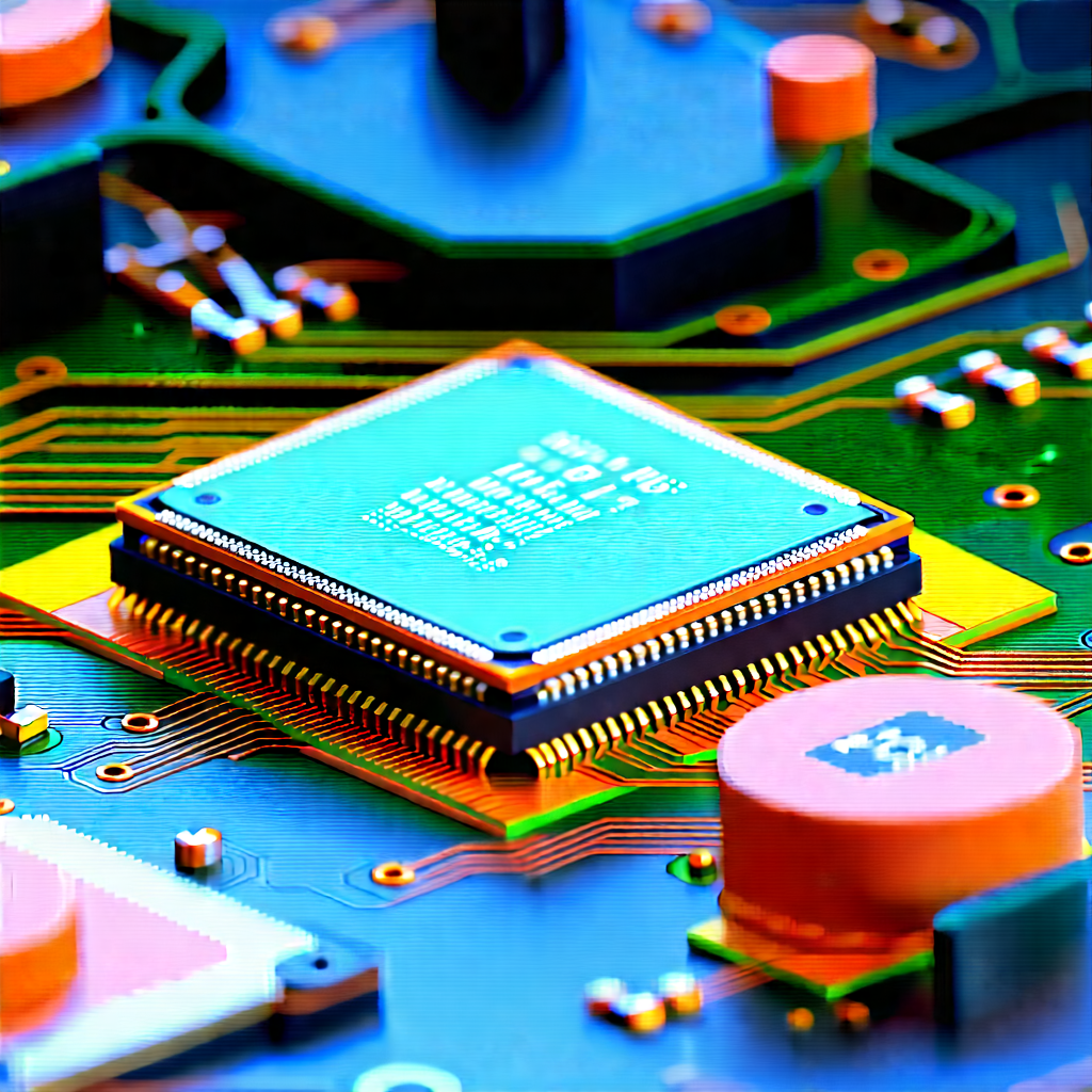 Close-up Of Electronic Circuit With Computer Chip