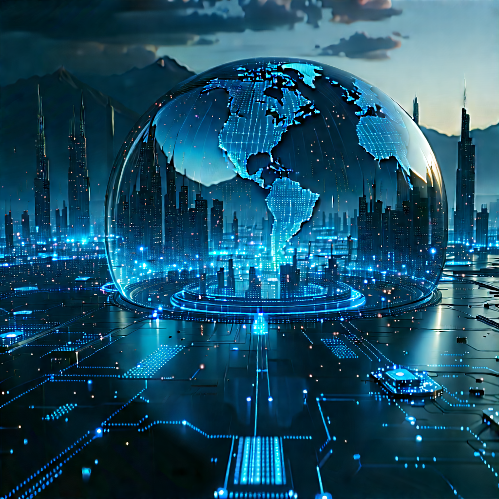 Big Data Visualization With Futuristic Scene,