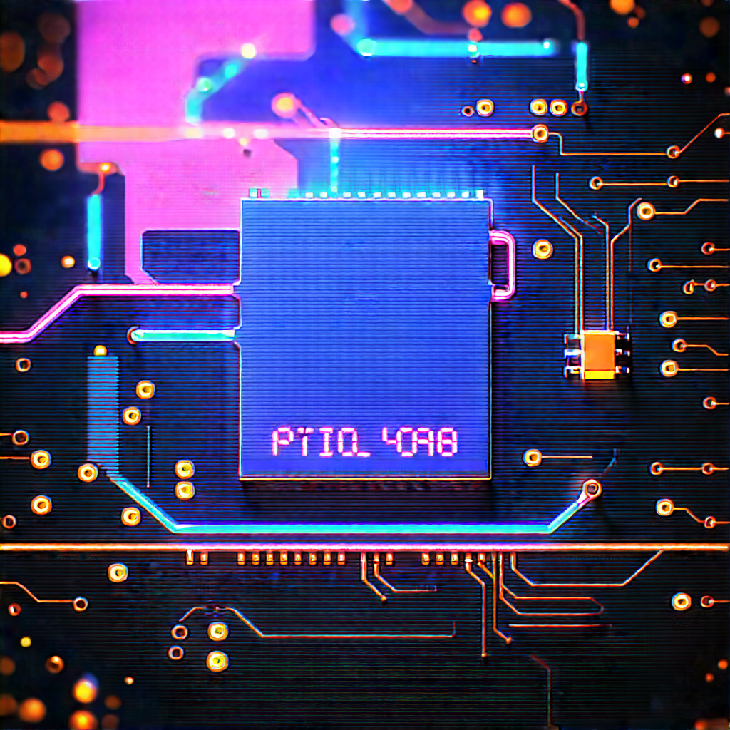 Circuit board with neon accents