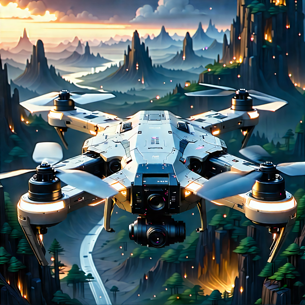 Drone With Digital Artwork With Image, There