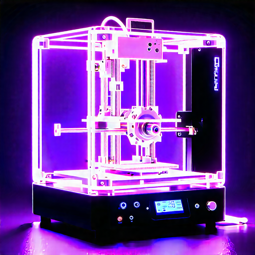 3d Printer With Neon Accents With Large, Purple,