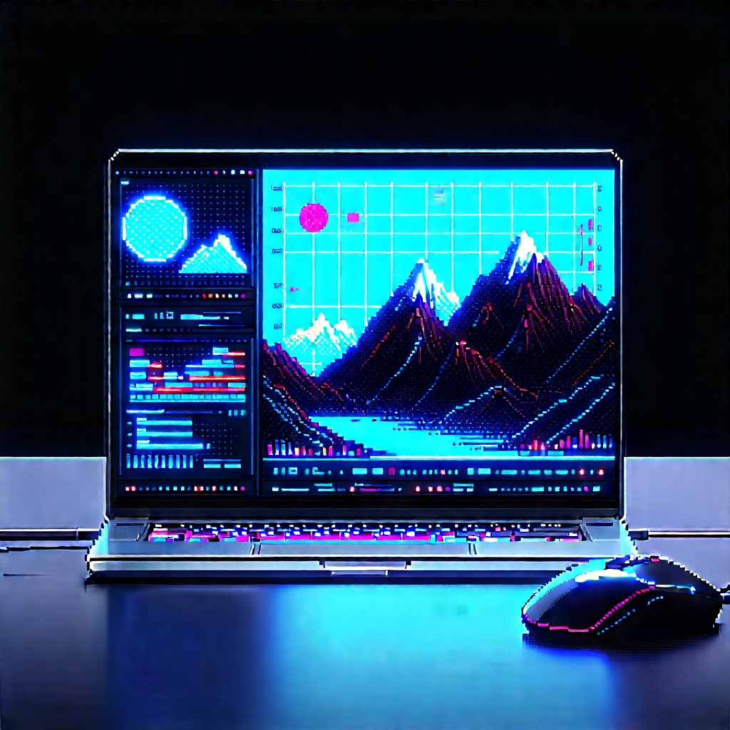 Laptop With Data Visualization With Laptop Computer