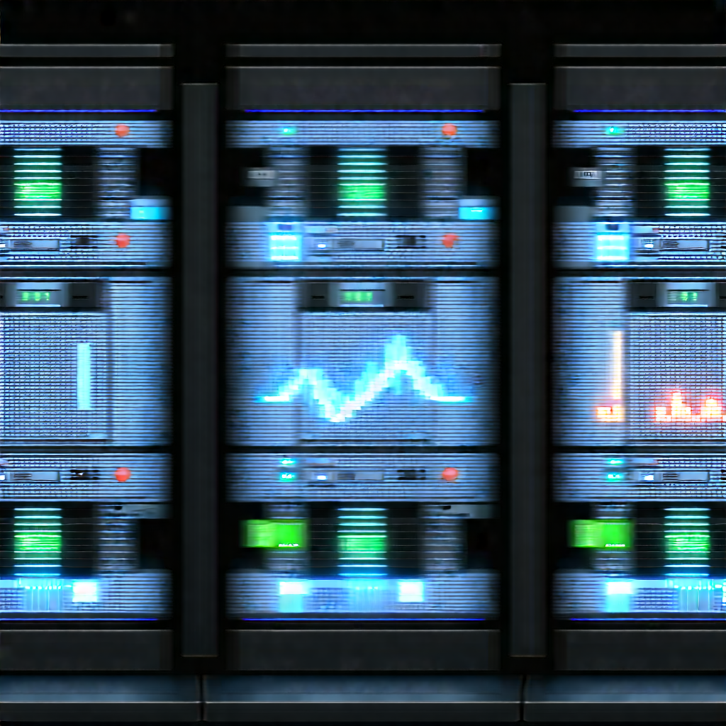 Server rack with data streams