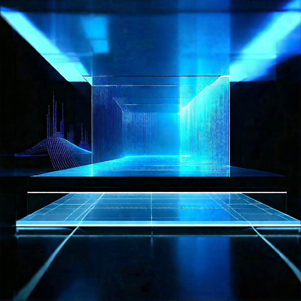 Futuristic tech startup office