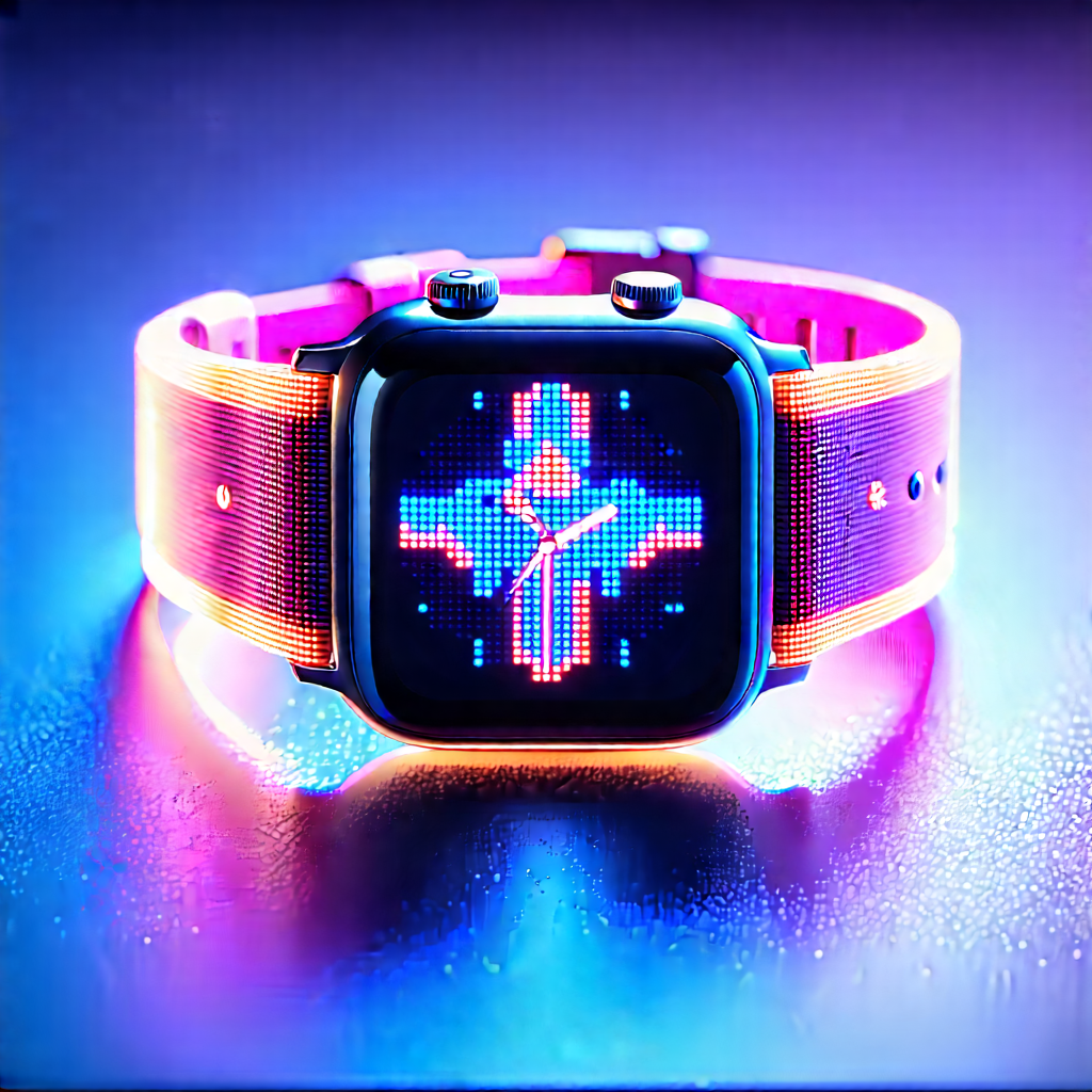 Smart Watch With Holographic Display With Close-up Watch