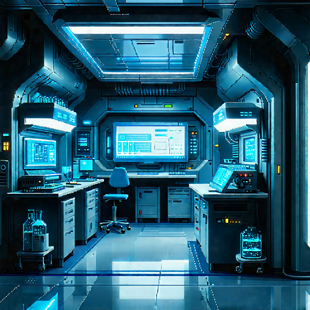 Futuristic research laboratory