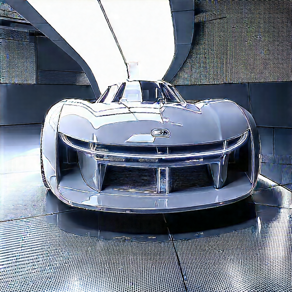 Automotive Technology In Manufacturing Facility With Sleek Silver