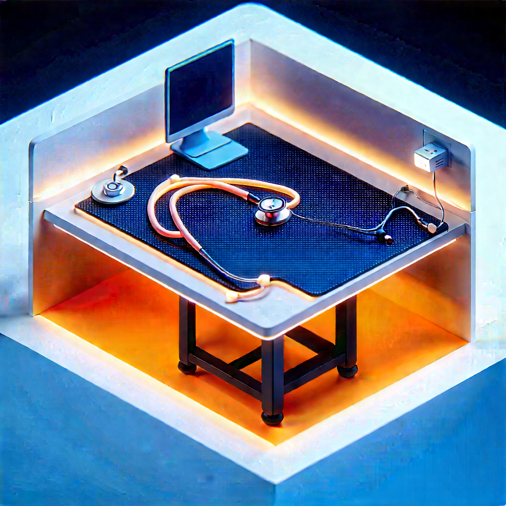 Healthcare Technology In Tech Office With Computer Desk