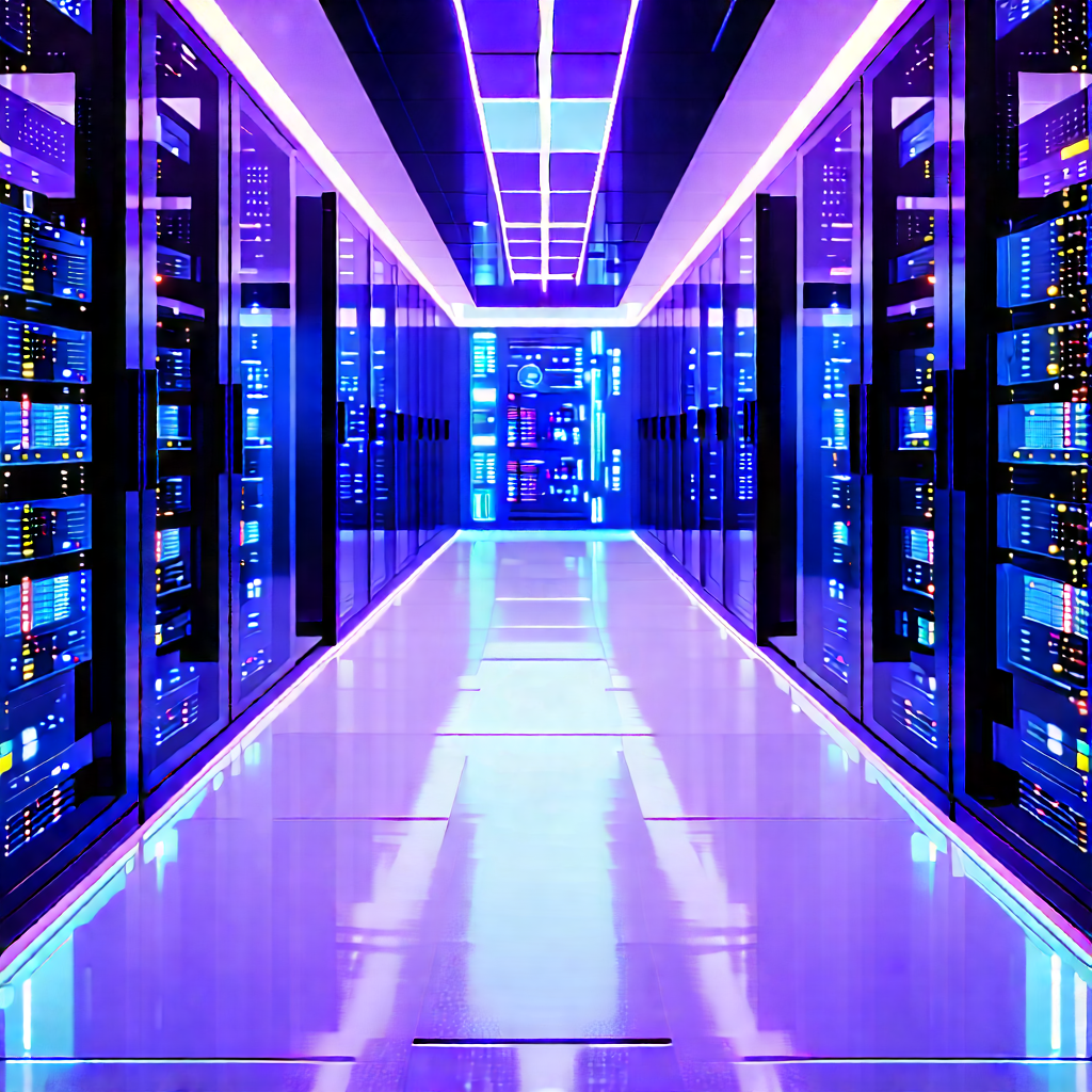 Futuristic Server Room With Image, There