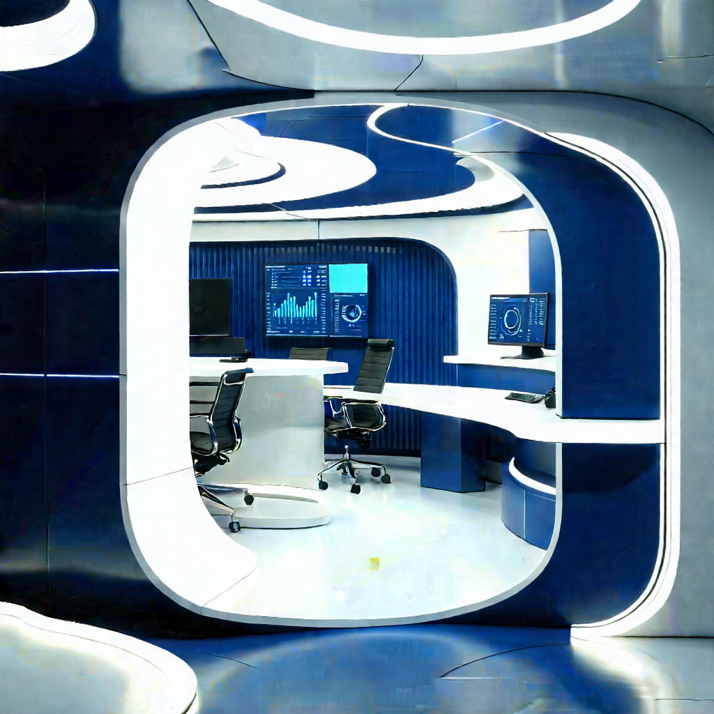 Futuristic Tech Startup Office With Image, There